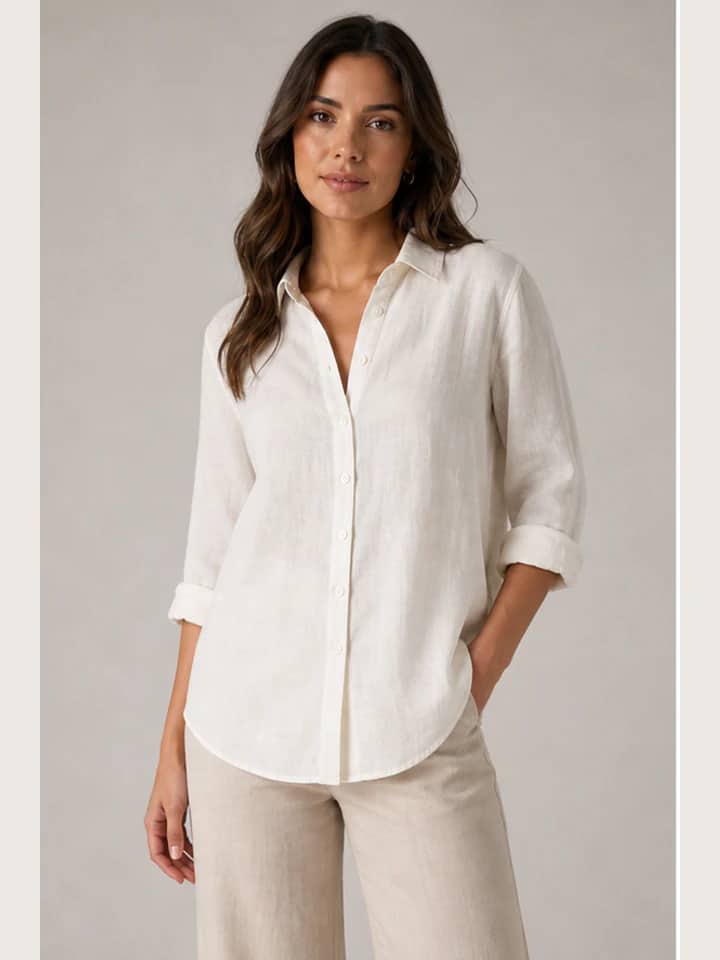 Camisa Linho Off White