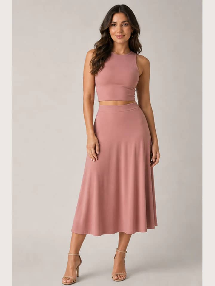 Conjunto Cropped e Saia