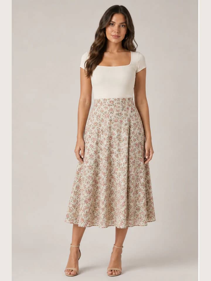 Saia Midi Floral
